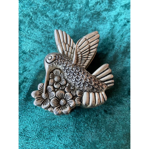 Vintage Silver-Plated Hummingbird Trinket Dish